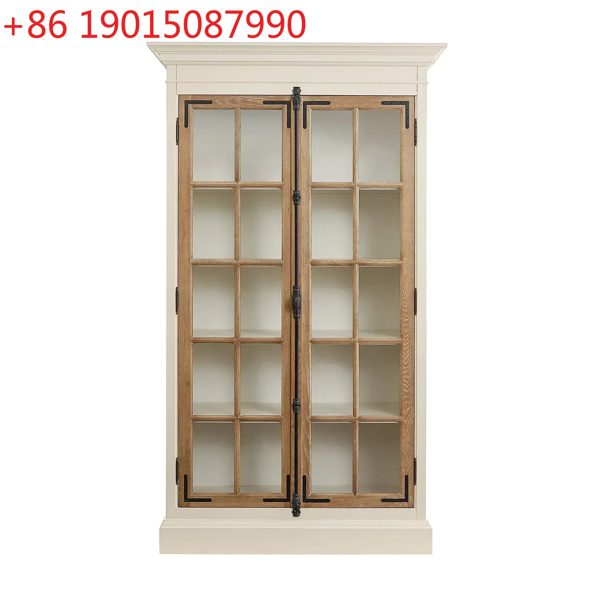 

Retro Solid Wood Bookcase Home Living Room French Sideboard Cabinet High Cabinet Integrated Wall Clothes Closet