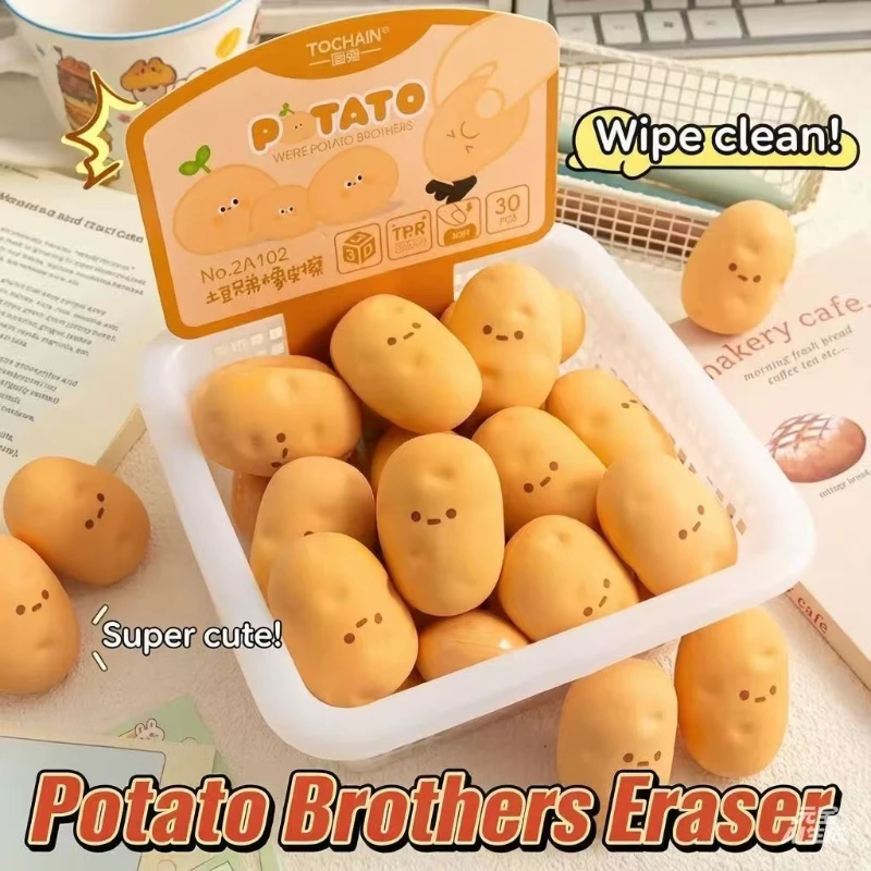 Borrador Creativo con Forma de Patata para Estudiantes de Primaria, Se Puede Borrar Limpio Sin Dejar Rastros ni Residuos, Papelería Kawaii
