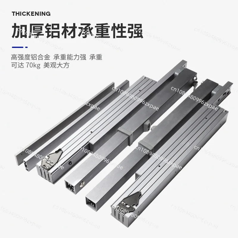 Two-foot Folding Track Hidden Drawer Kitchen Side Table Slide Multi-section Track Folding Pull Out Table Rail