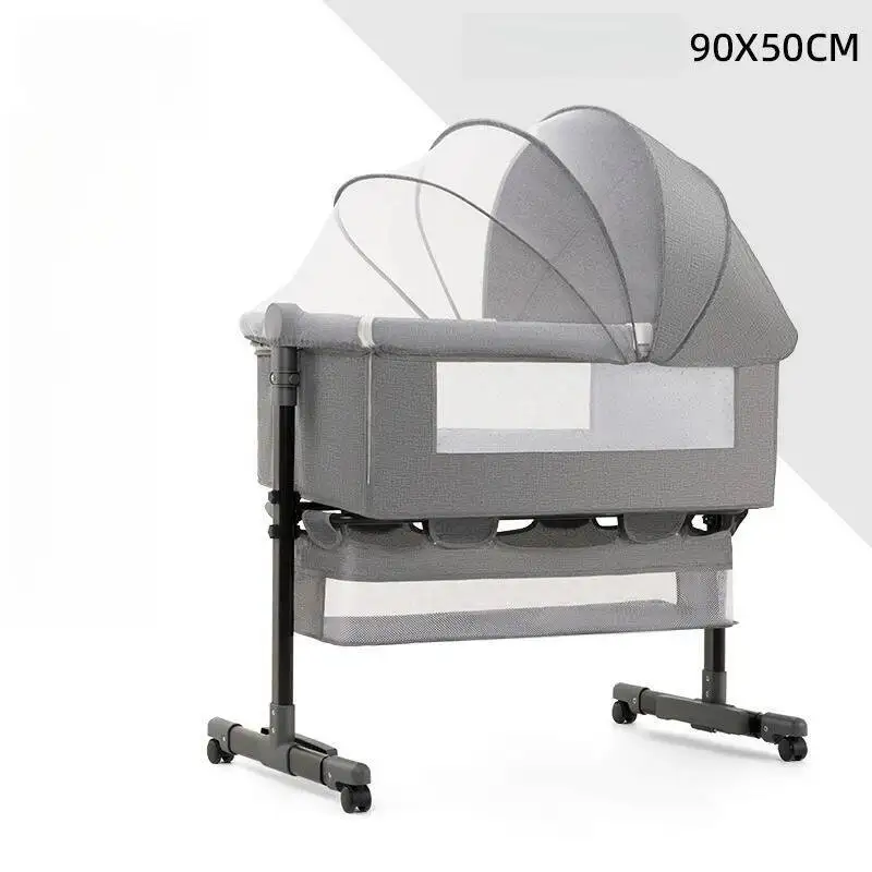 Portable Baby Crib Foldable and Movable Children's Bed Multifunctional Splicing Large Bed Rocking Cama Infantil Bedroom