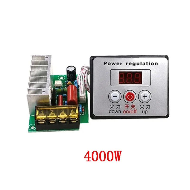 AC 220V 4000W sterowanie cyfrowe SCR elektroniczny regulator napięcia kontrola prędkości ściemniacz termostat + mierniki cyfrowe ściemniacze