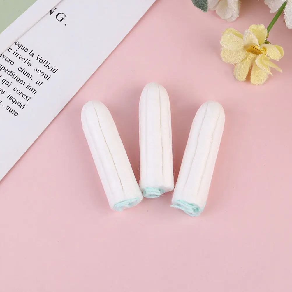 10Pcs Sanitary Tampon Cotton One-Time Female Menstrual Supplies Portable Comfortable Super Absorbent Lightweight Push-in Tampon