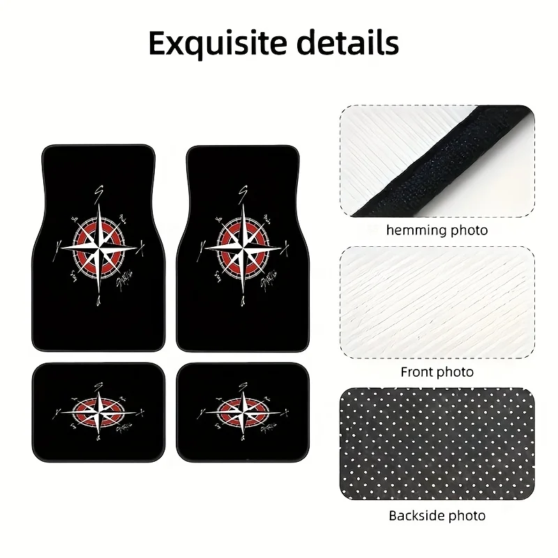 4pcs Kpop Ateez Themed Car Floor Mats Compatible For Kpop Fans - Ateez & Group, Synthetic Rubber Non-Slip Pet-Friendly Fit Auto