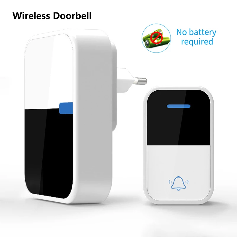 Wireless Doorbell Self-powered Waterproof Door Bell No Battery Need Kinetic jingle bell Home Outdoor Acrylic Button chimes Ring