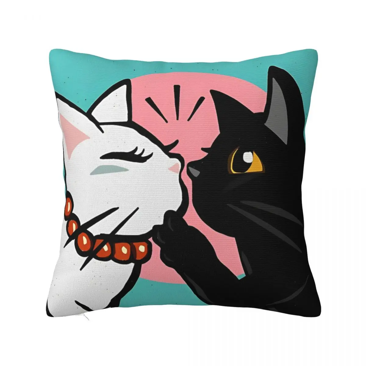 

Love Kiss Cute Cat Pillow Cover Morden Pillow Case For Chair Sofa Home Decoration Cushion Cover Square Printed Pillowcases