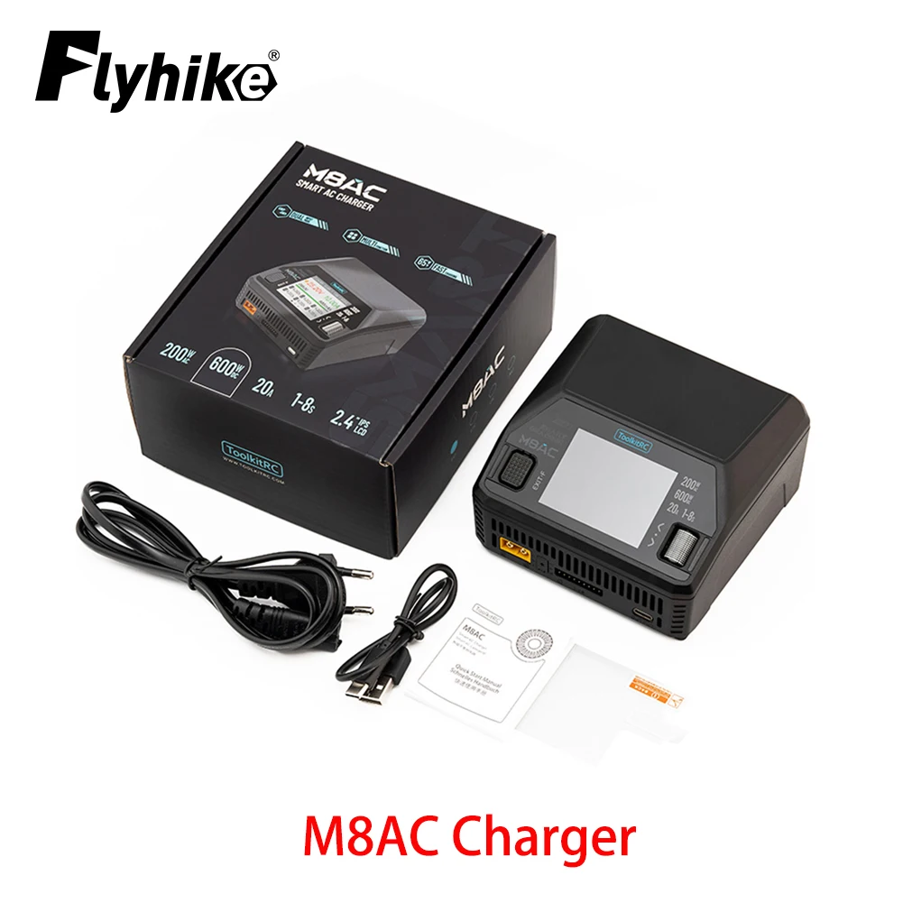 

ToolkitRC M8AC Battery Charger With 2.4″ 320×240px LCD Screen For 1-8S Lipo LiHV Battery