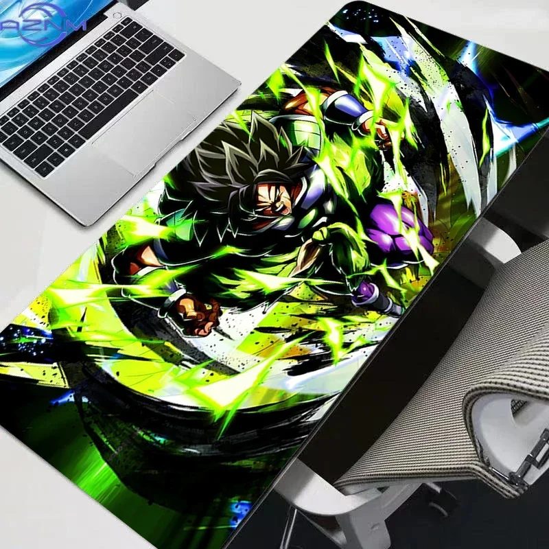 Anime Green Energy Warrior Mouse Pad, Rubber Anti-slip Gaming Mouse Pad, Vibrant Green Lightning Burst Comic Print Desk Mat with