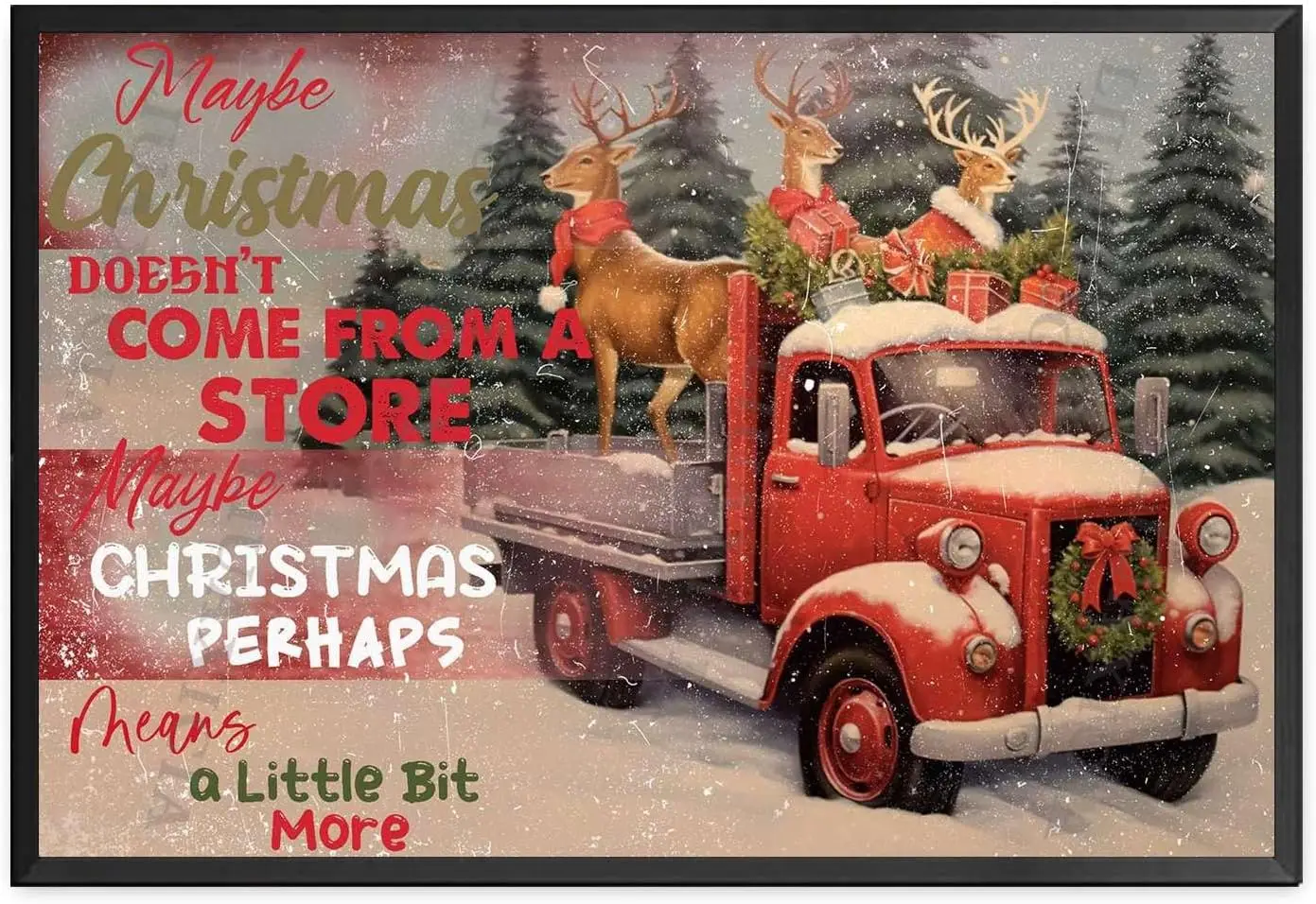 Canvas Home Decor Wall Art Maybe Christmas Doesn't Come From A Store Maybe Christmas Perhaps Means A Little Bit More For Ba