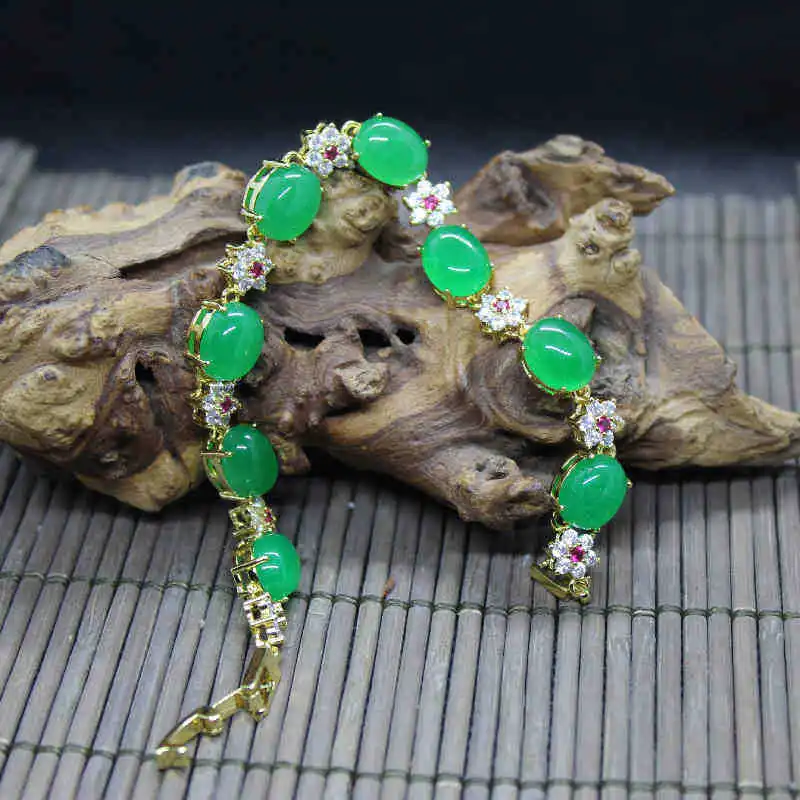 

Emerald Green Malay Jade Bracelet Women
