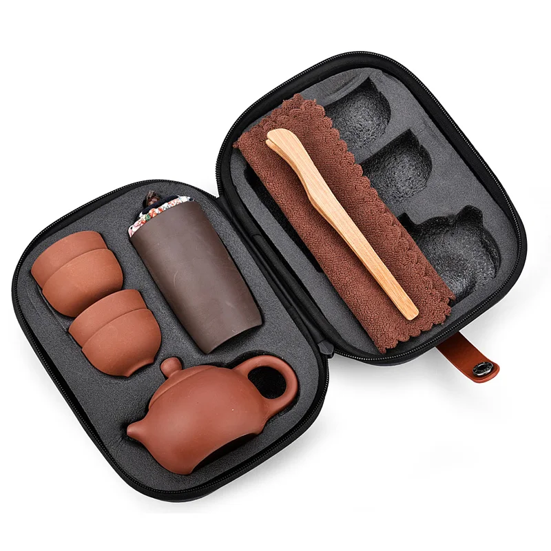 

Travel Portable Teapot Quik Cup Car Office Outdoor Tea Pot Gaiwan Kung Fu Set Friend Gift Teasets 1 and 4 Cups