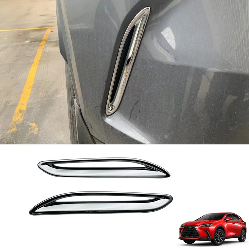 For Lexus NX 260 NX350h 2022 2023 ABS Chrome Rear Bumper Fender Air Vent Outlet Cover Trim Exterior Car Accessories