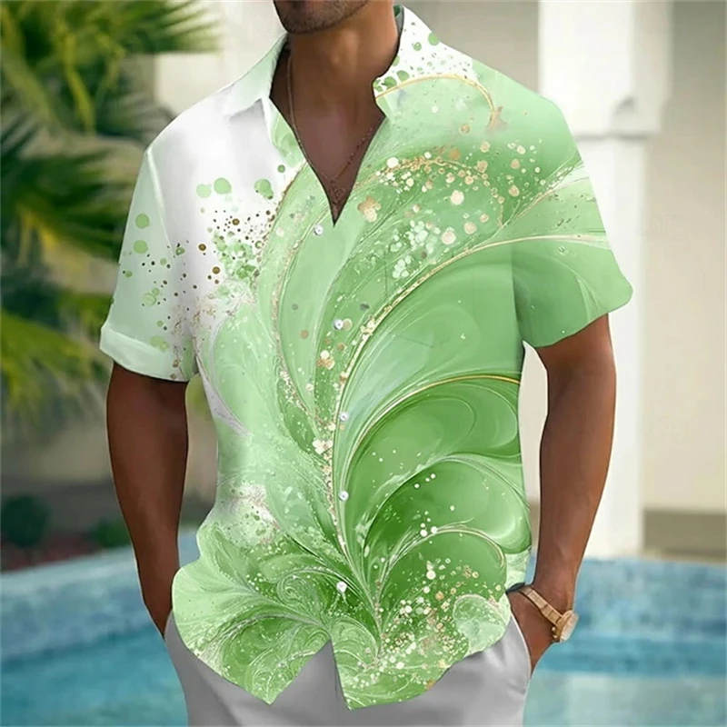 

2026 New Colorful Fashion Men Shirts Leisure 3D Printed Short Sleeve Button Shirt Trendy Hip Hop Men Women Street Wear Y2k Tops