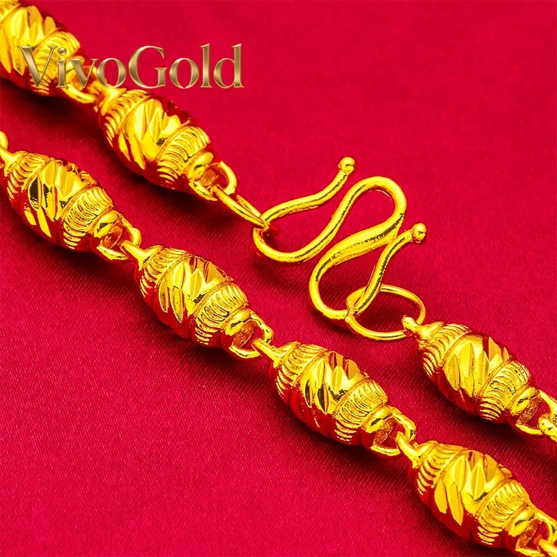 

Цепочка VivoGold 8 мм для мужчин, 24-каратное золото, AU999 | Матовая оливковая текстура с винтажным эффектом, модная и стильная для повседневной носки.