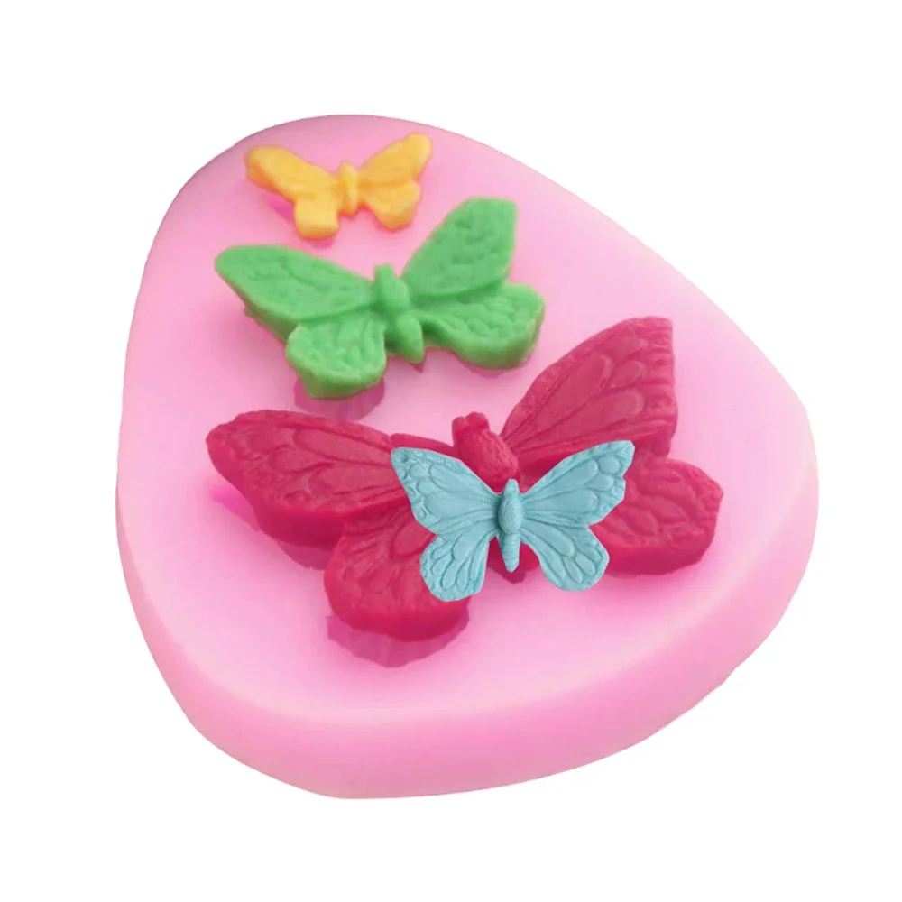 3 Colors Butterfly Mold Silicone Baking Accessories 3D DIY Sugar Craft Chocolate Cutter Mould Fondant Cake Decorating