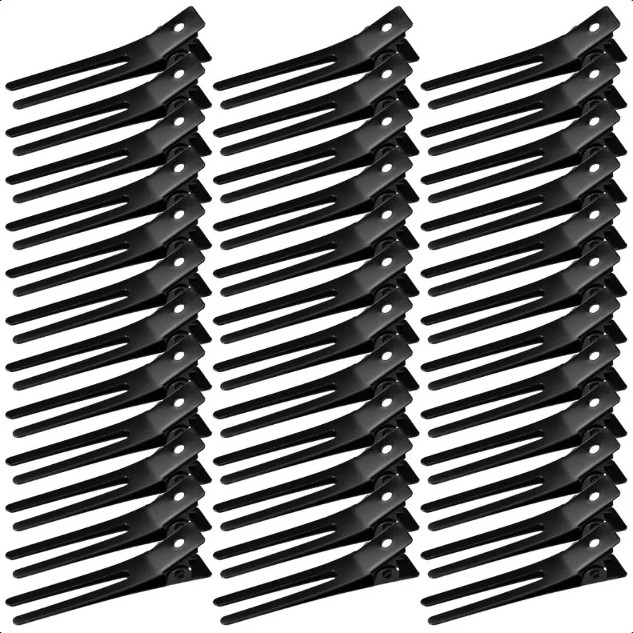 

Hairdring Double Prong Curl Clips 50pcs 1.8 Metal Alligator Hairpins for Hair Bow Pin Curl Styling Clips for Hair Salon Barber