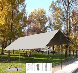 Outdoor Black Rubber Canopy Hexagonal Camping Supplies Portable Sun Rain UV Sun And Wind Proof Canopy New