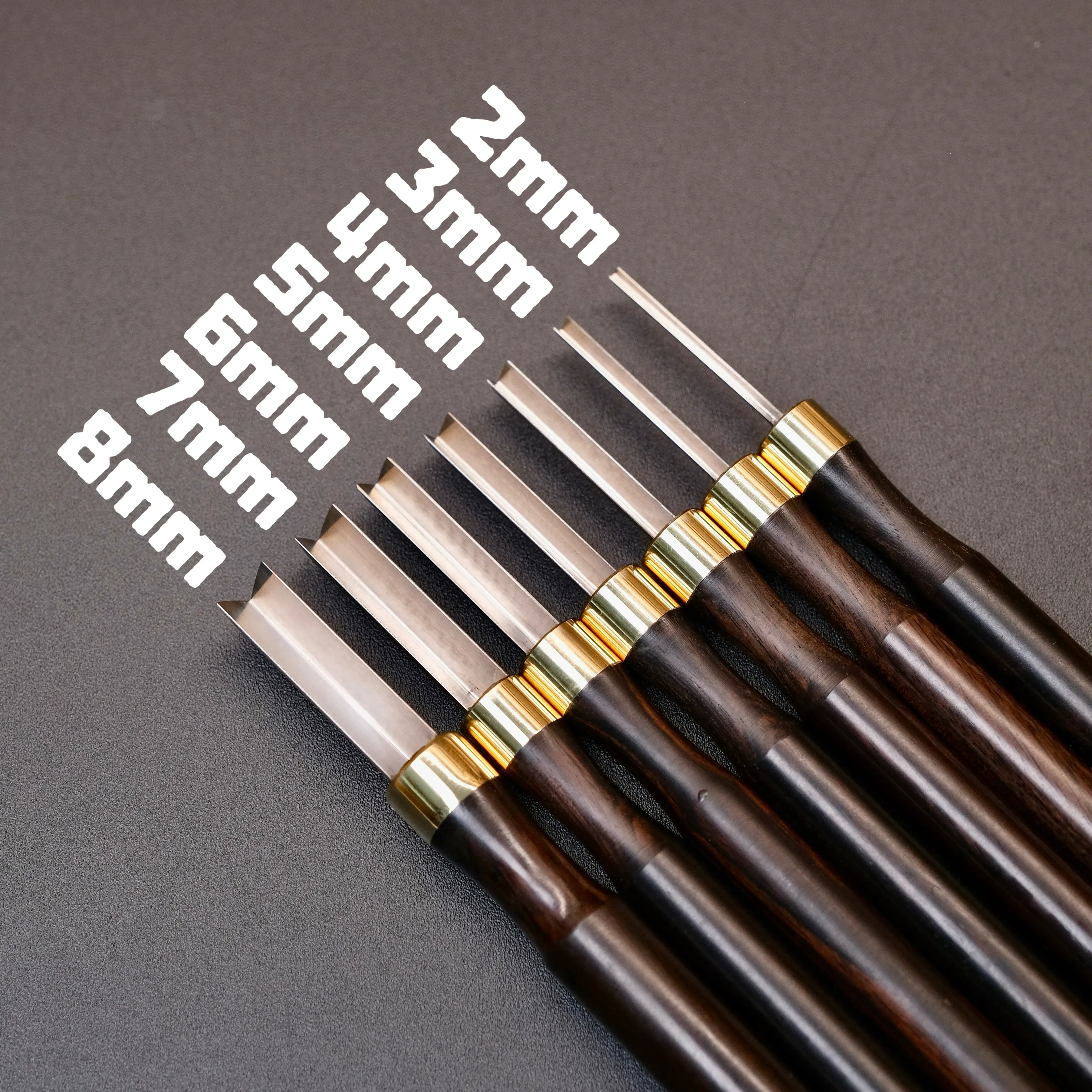 Professional 2-8mm V Shape Wood Carving Gouge Chisel Angled for Basswood Precision Sculpting Detailing Woodworking Tool
