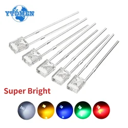 50/100pcs Super Bright 2*3*4mm LED Diode Kit Transparent Luminescence White Green Red Yellow Blue Led Lights Diodes 2x3x4mm