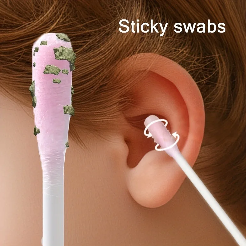 50-pack adhesive earplugs, disposable ear canal cleaning swabs, portable and non-invasive ear cleaning cotton swabs, earwax removal tool, daily ear cleaning and care equipment