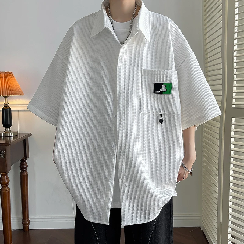 

Short Sleeve Shirt Men's Clothing New in Chinese Style Original Men's Shirts Summer Clothes High Quality Luxury Oversize