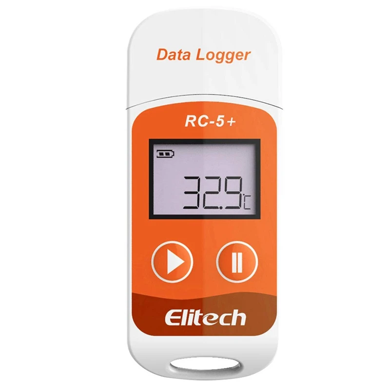 Elitech RC-5+ PDF USB Temperature Data Logger Reusable Recorder 32000 Points For Refrigeration, Cold Chain Transport