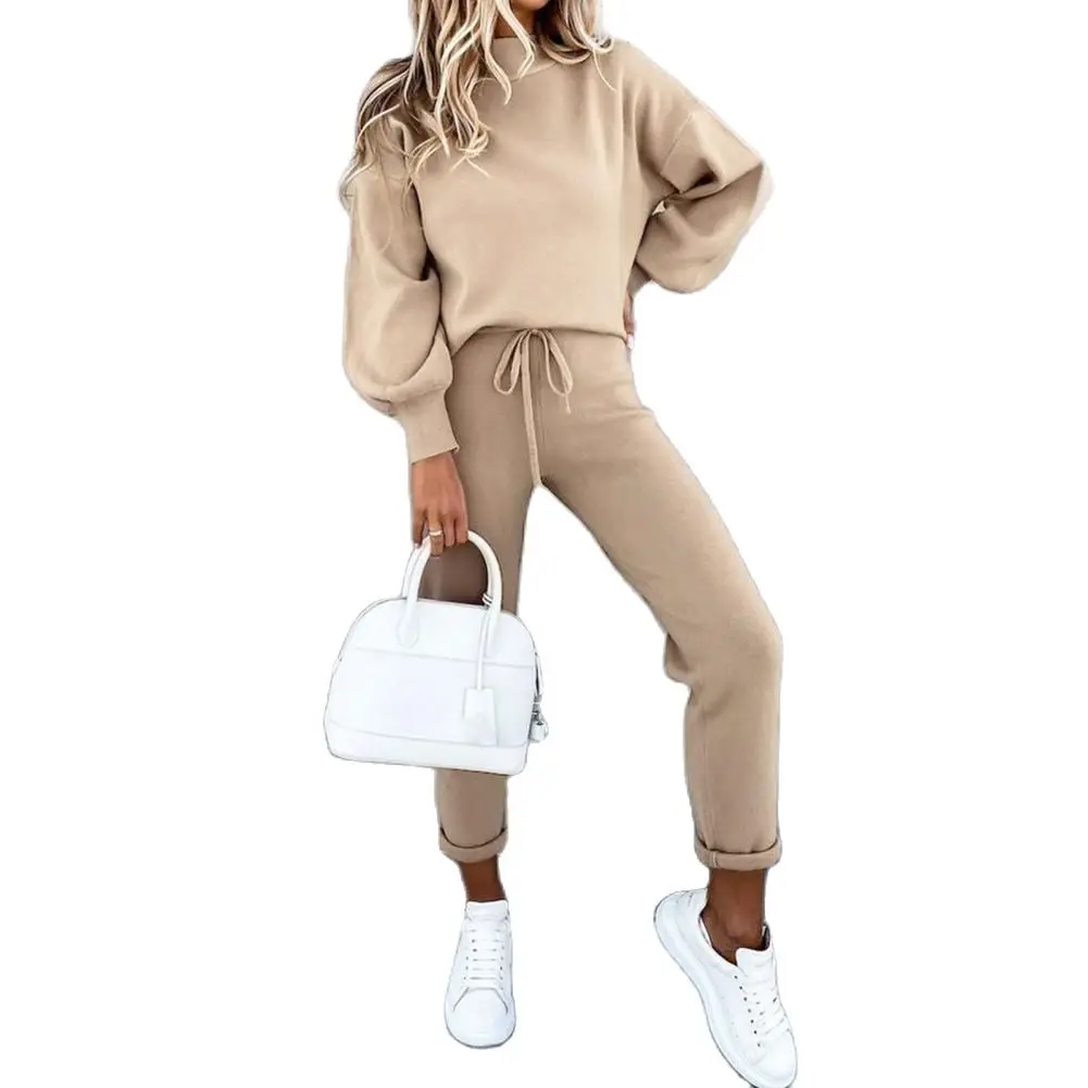 Women Tracksuit Set Autumn Long Sleeve Pullover Sweatshirt Pants Sportswear Gym Loose Clothes Women\'s Clothing спортивный костюм