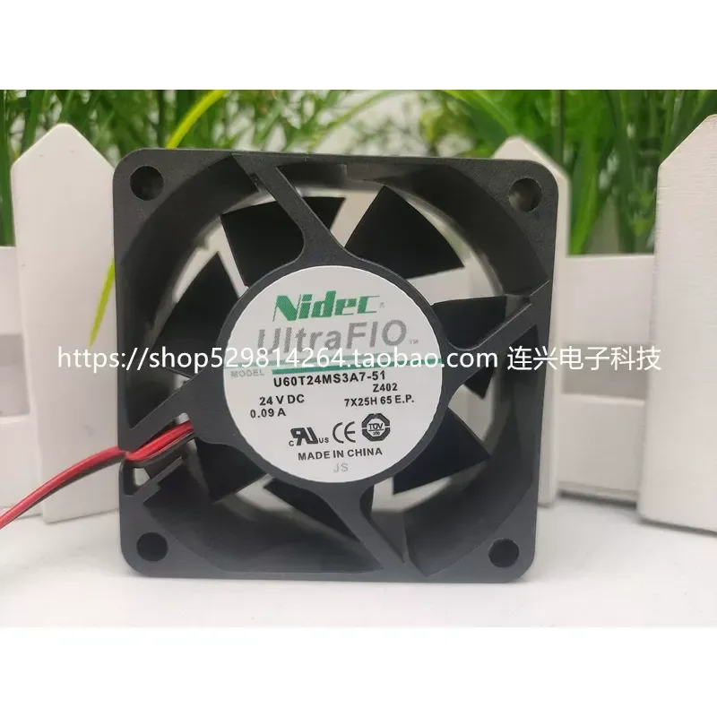 for NIDEC U60T24MS3A7-51/53J564 24V 0.09A Cooling Fan 60x60x25mm DC Brushless Blower for Computer Case Heatsink