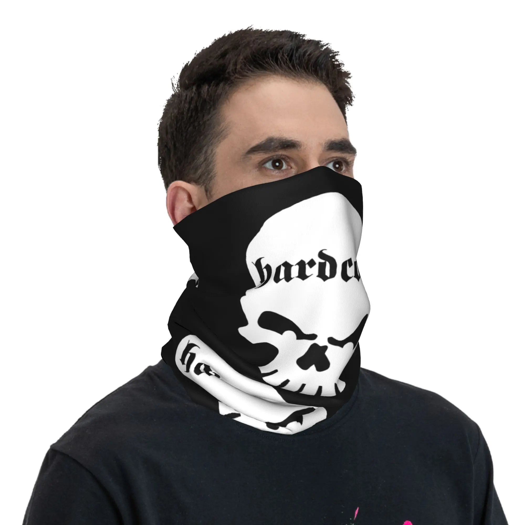 مخصص H-Hardcores الشرير شعار باندانا الرقبة الجراب للمشي لمسافات طويلة الصيد النساء الرجال التفاف وشاح الهيكل العظمي نمط بالاكلافا دفئا #5