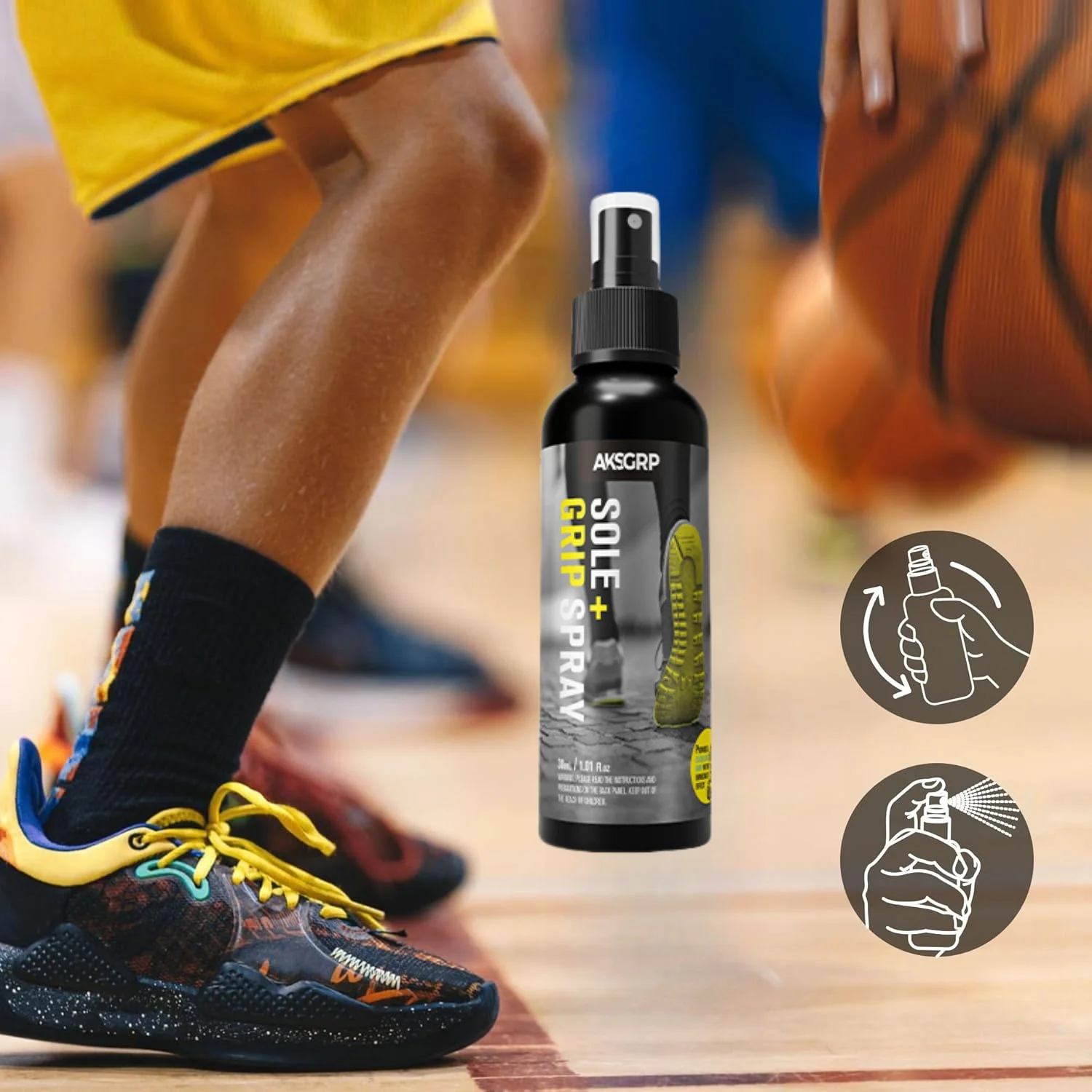 Basketball Shoe Grip Spray - Improve Sole Traction & Court Grip - Rejuvenate & Elongate Sneaker Life -for Various shoes,120ml