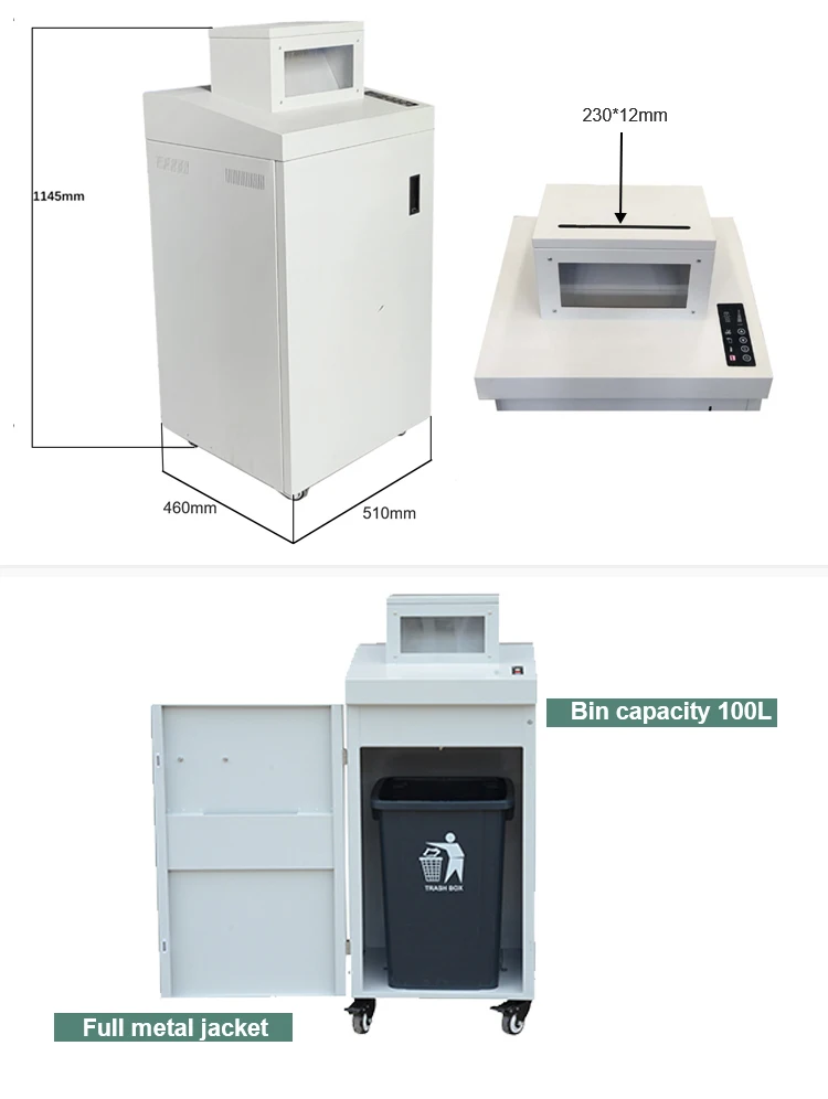Portable Small Paper Shredder, Suitable for Daily Office Use, for Shredding A3/A4 Paper, with Movable Rollers