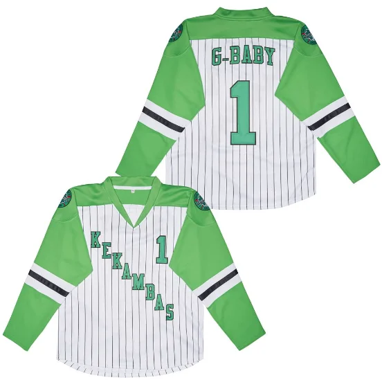 Famous Movie Kekambas Ice Hockey Jersey #1 G Baby Irish Men Women and kid's Embroidered Customized With High Quality