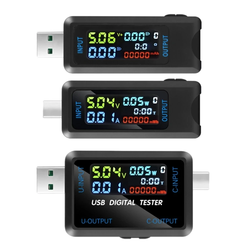 

USB/USB C Tester Multimeter Digital 4.5-36V 0-5A Power Meter and Current Tester Detector, Volmeter Ammeter Dropship