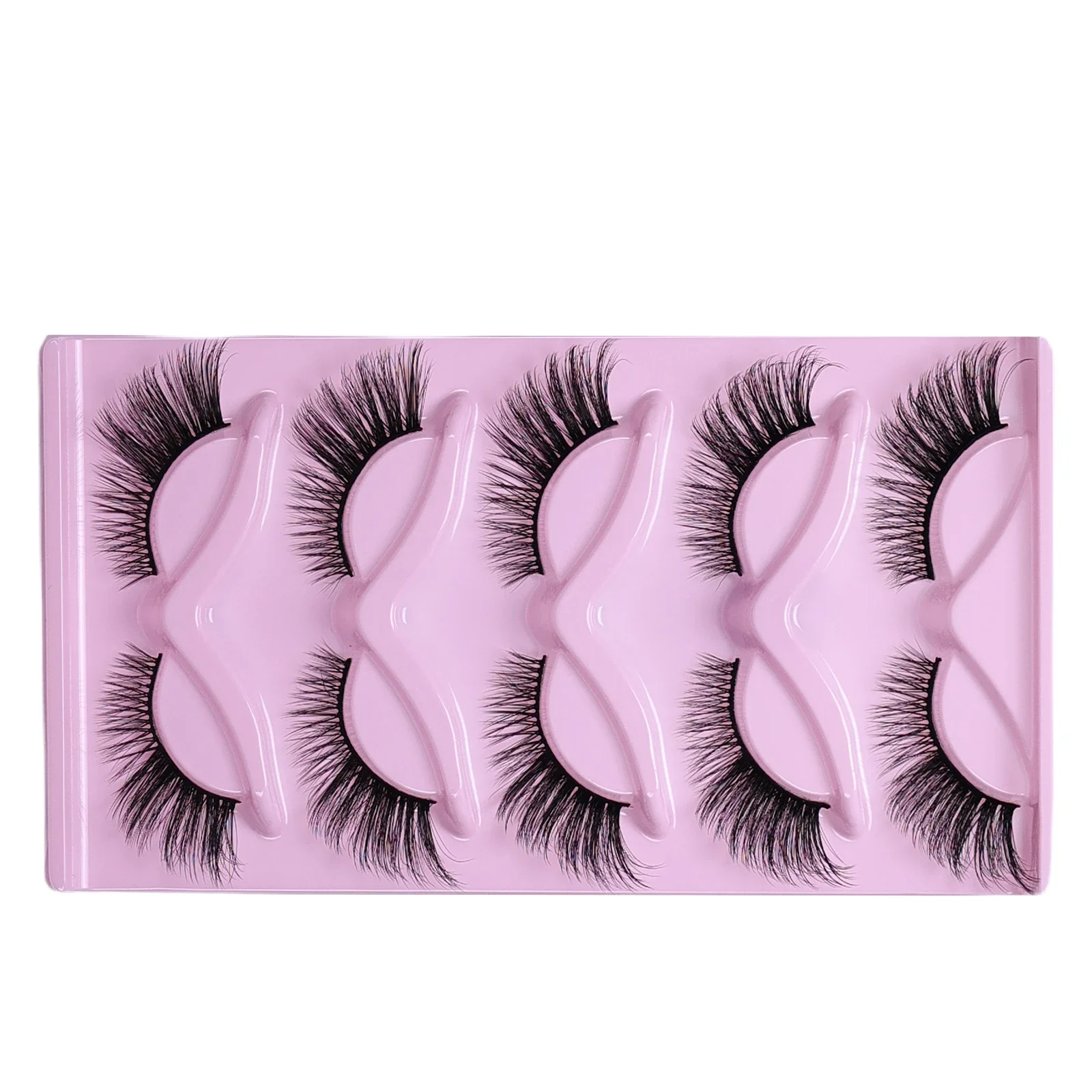 5Pairs of Cat False Eyelashes, Thick False Eyelashes, Fluffy Cat Eye Eyelashes, Extended False Eyelashes