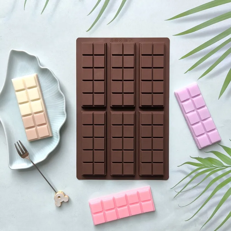 Auch 6 Schokoladenform Silikonform Fondant Waffeln Formen DIY Candy Bar Form Kuchen Dekoration Werkzeuge Küche Backzubehör