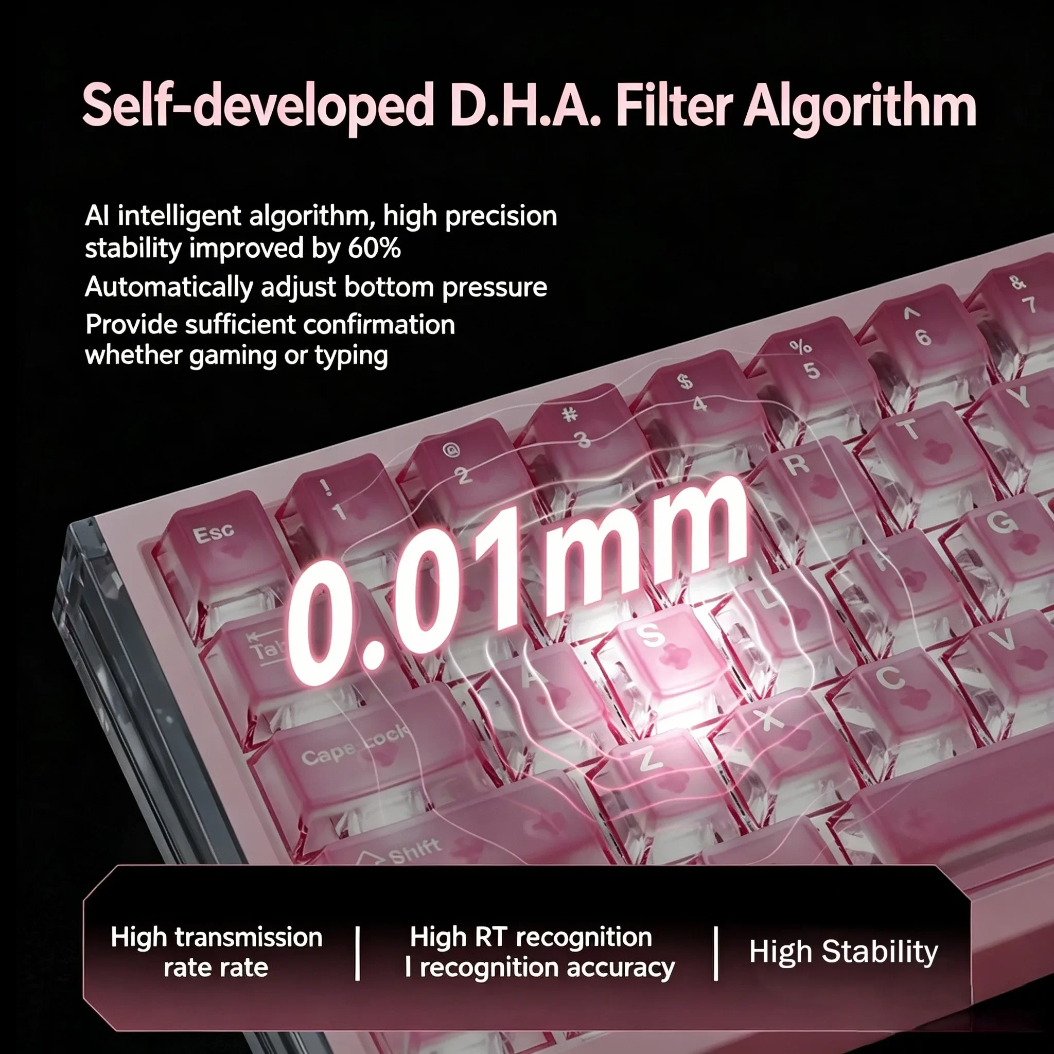 Dareu COOL68 8K Hall Effect Magnetic Gaming Keyboard 0.01mm RT Gasket Hot Swap RGB Lightbox Low Latency Web Driver for Esports