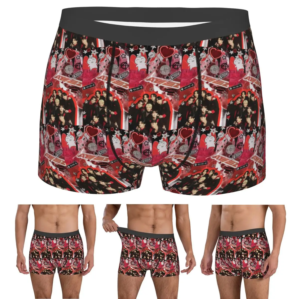 Boxer Underpants Shorts Kpop Star Singer Idol ATEEZ ATINY Panties Male Comfortable Underwear for Homme Man Boyfriend Gifts