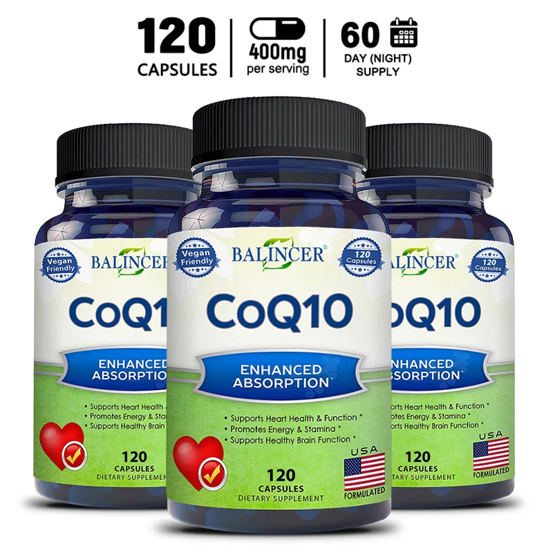 High Absorption Coenzyme Q10 - Supports Cellular Energy Production and Circulatory Health - Supports Immune and Heart Health