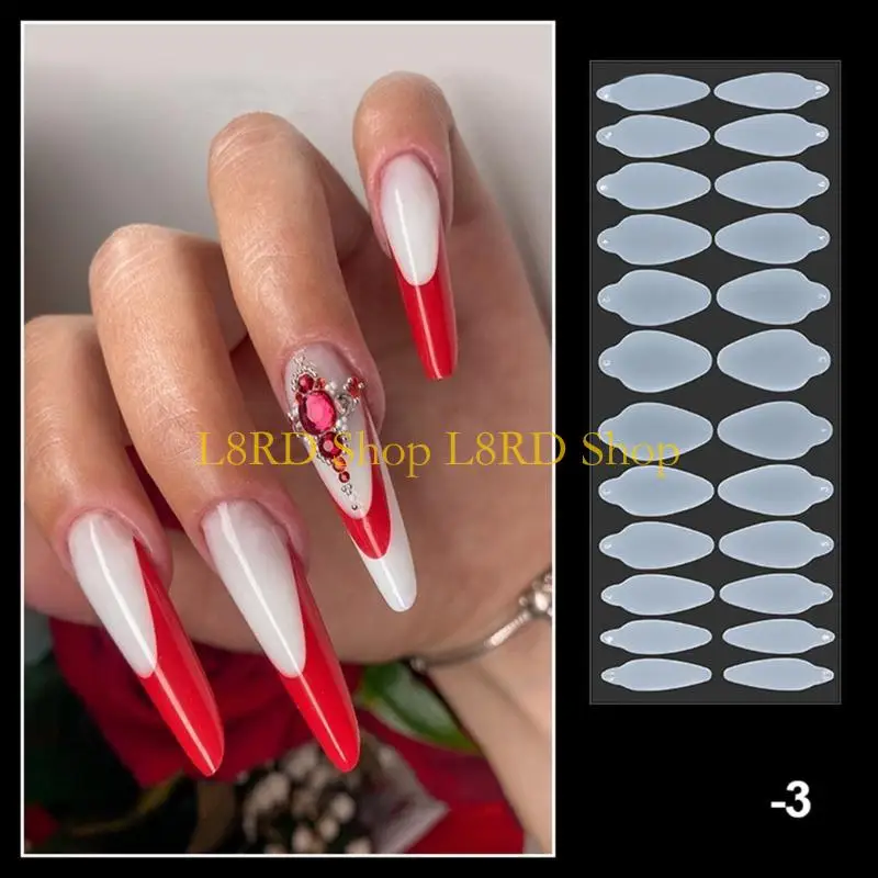 L8rd 24pcs/Bag Nägel Formular Nagelaufkleber Maniküre Acrylvorlagen Nagel