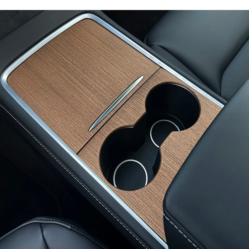 1Car Central Control Panel Sticker For Tesla Model 3 2021 Accessories Interior Protective For Tesla Model Y Three Wood Console