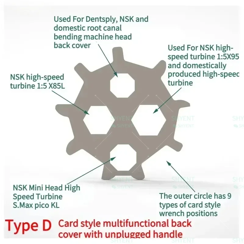 

Dental Turbine Opening Wrench NSK Speed Increase 1:5 Mini Head Card Oral Multifunctional High-speed Maintenance Tool