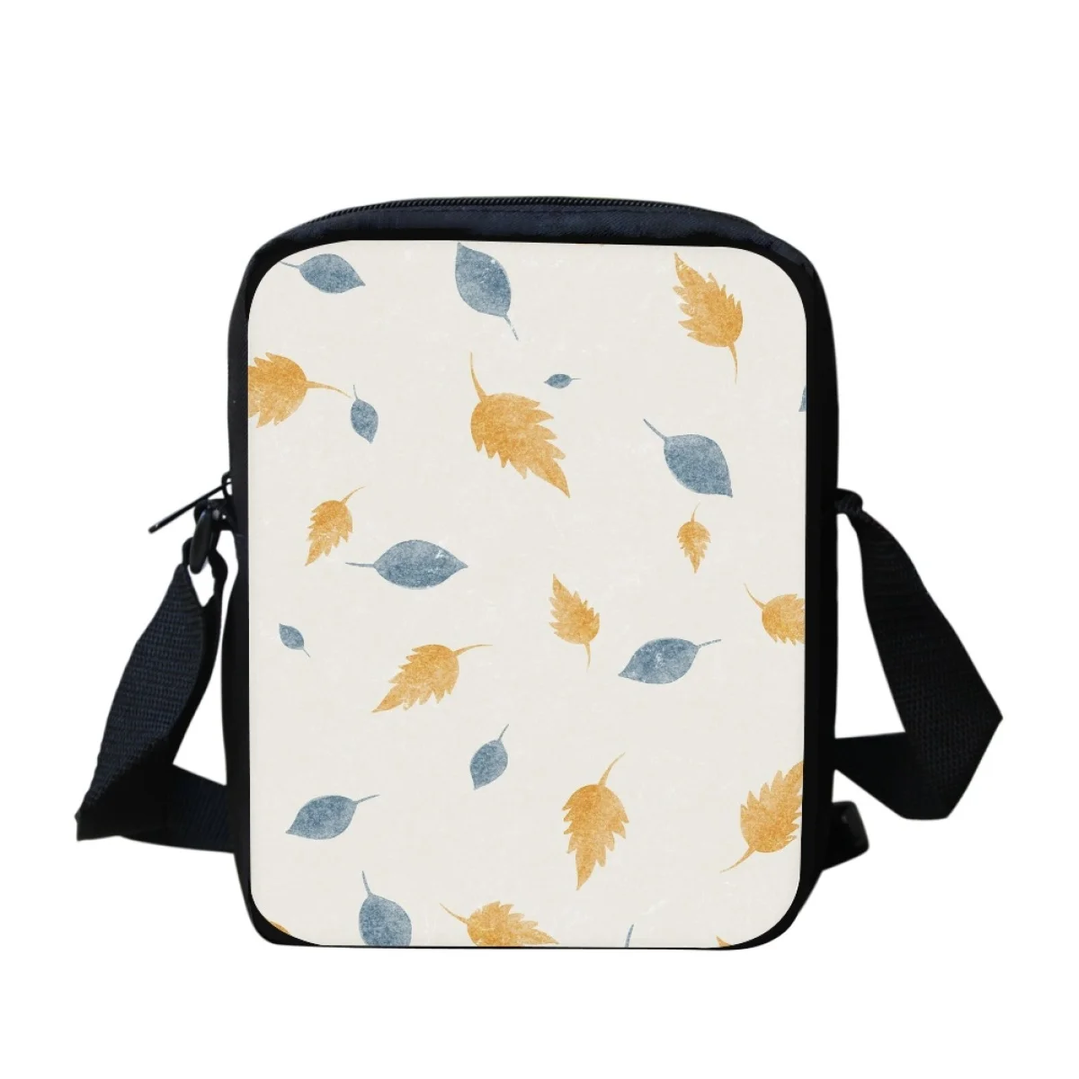 

Creative Leaf Printing Crossbody Bag For Womens Girls Boys 1-6 Grade Wild Teenagers Student Satchel Bolsas Kids Lunch Bag Gift