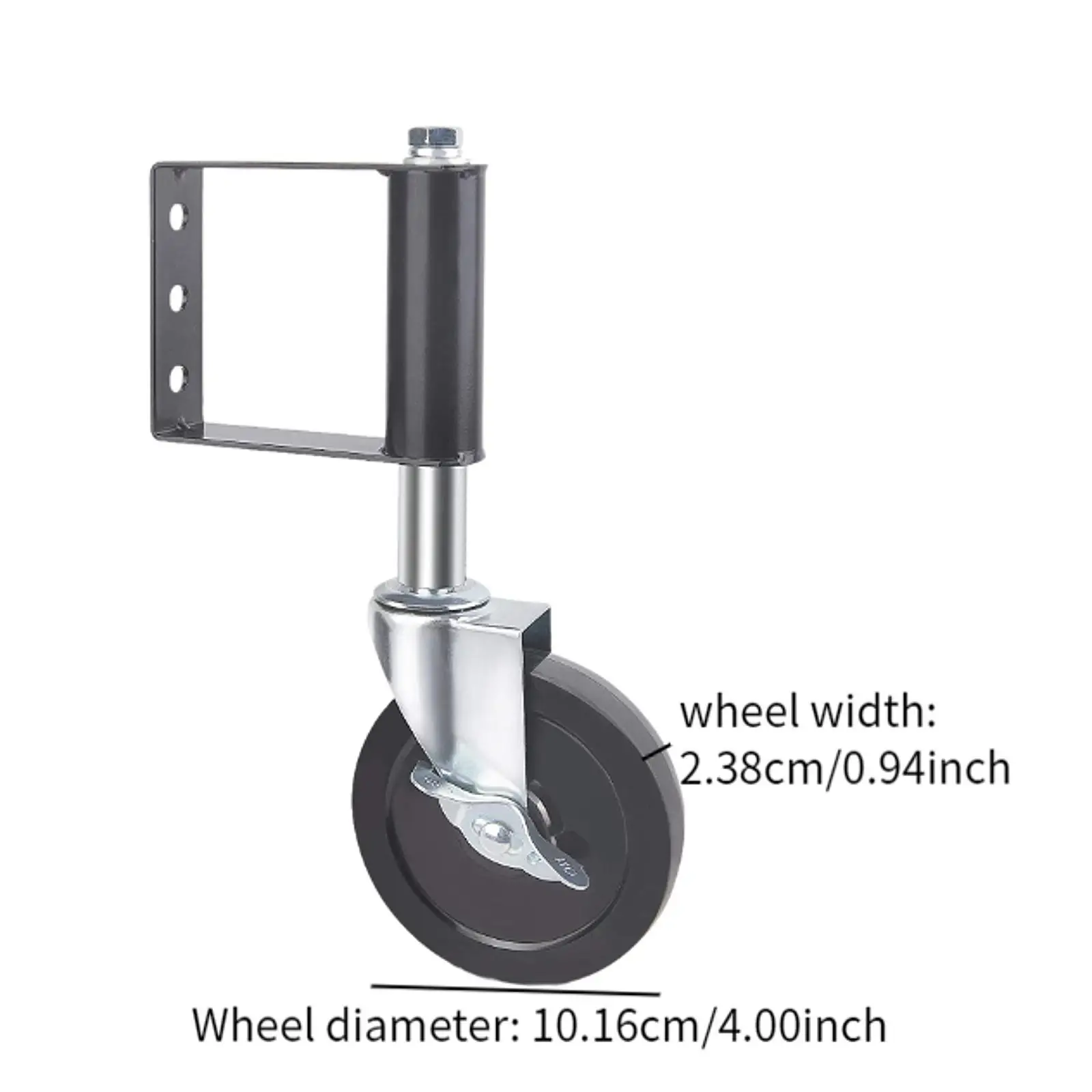 Rubber 5 Inch Heavy Duty Caster Wheel with Brake and Plate for Wooden Fence Gates and Warehouse Doors