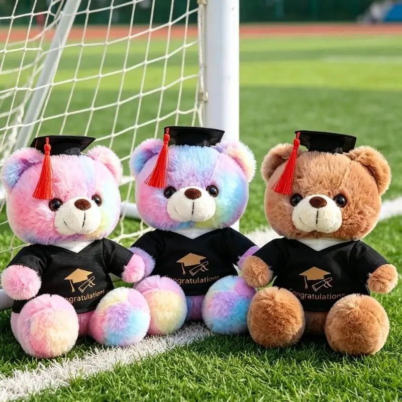 CORB Colorful Doctor Bear Plush Animal Graduation Gift Doll For Collectors Graduates