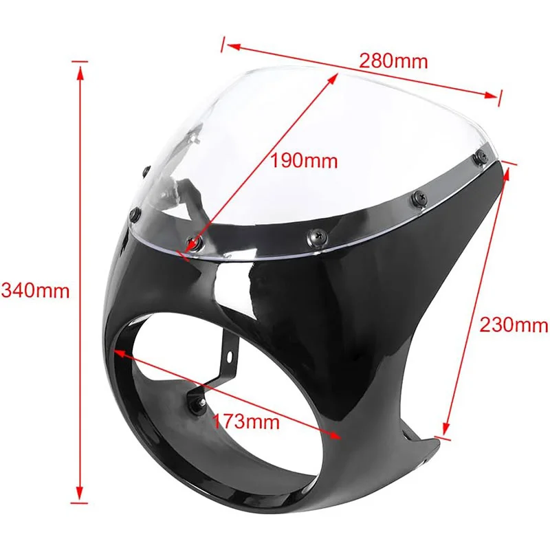 7 Inch Headlight Shade Fairing Motorcycle Front Headlight Cover Retro Waterproof Anti-fall Fairing Modification Accessories image 3