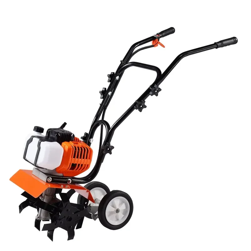 Garden Cultivator Tiller 43cc 2-Stroke Engine 8 Inch Working Width for Lawn and Field Cultivation