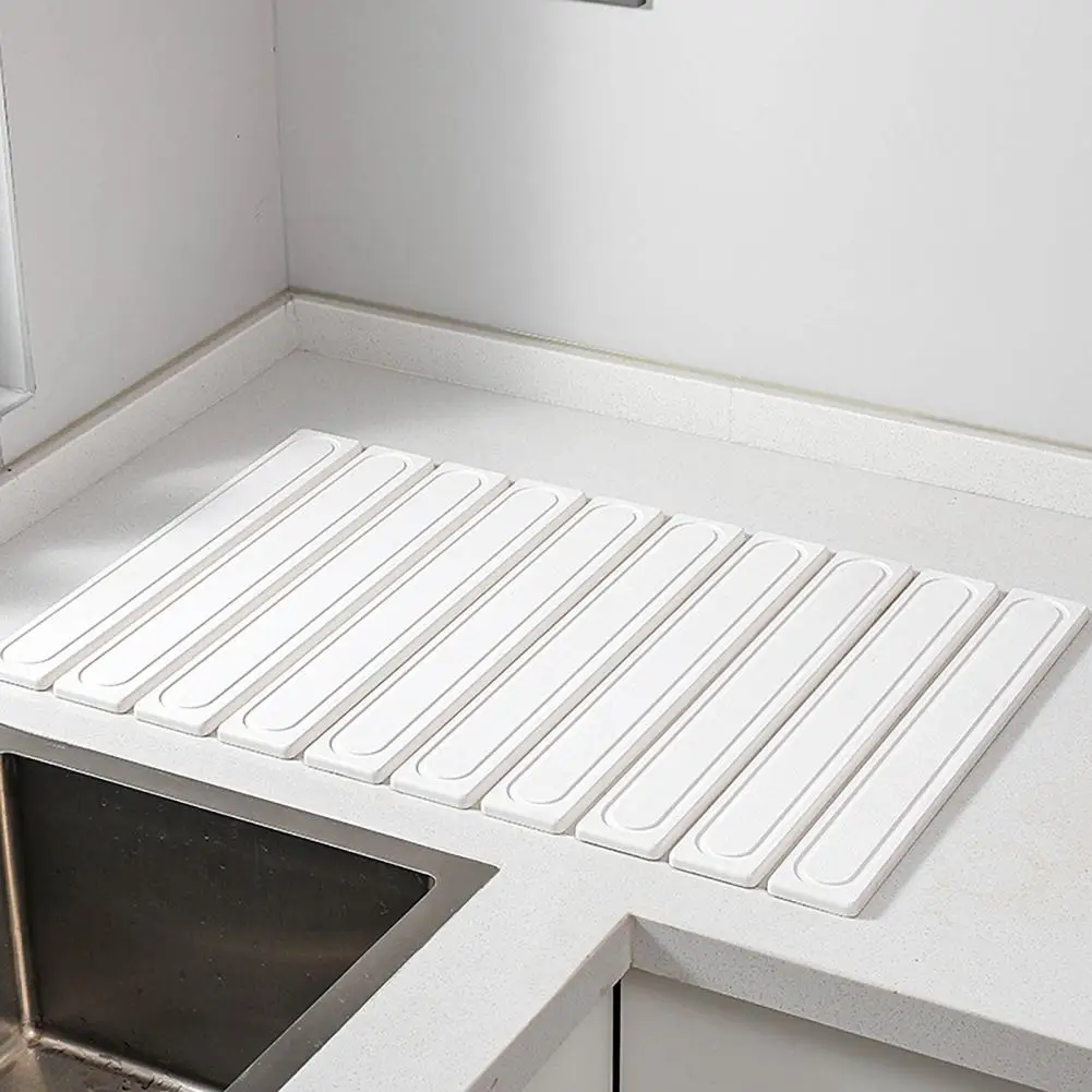 Quick-drying Kitchen Drying Pad Quick Dry Collapsible Dish Drying Mat Eco-friendly Foldable Diatomite for Kitchen for Dishes