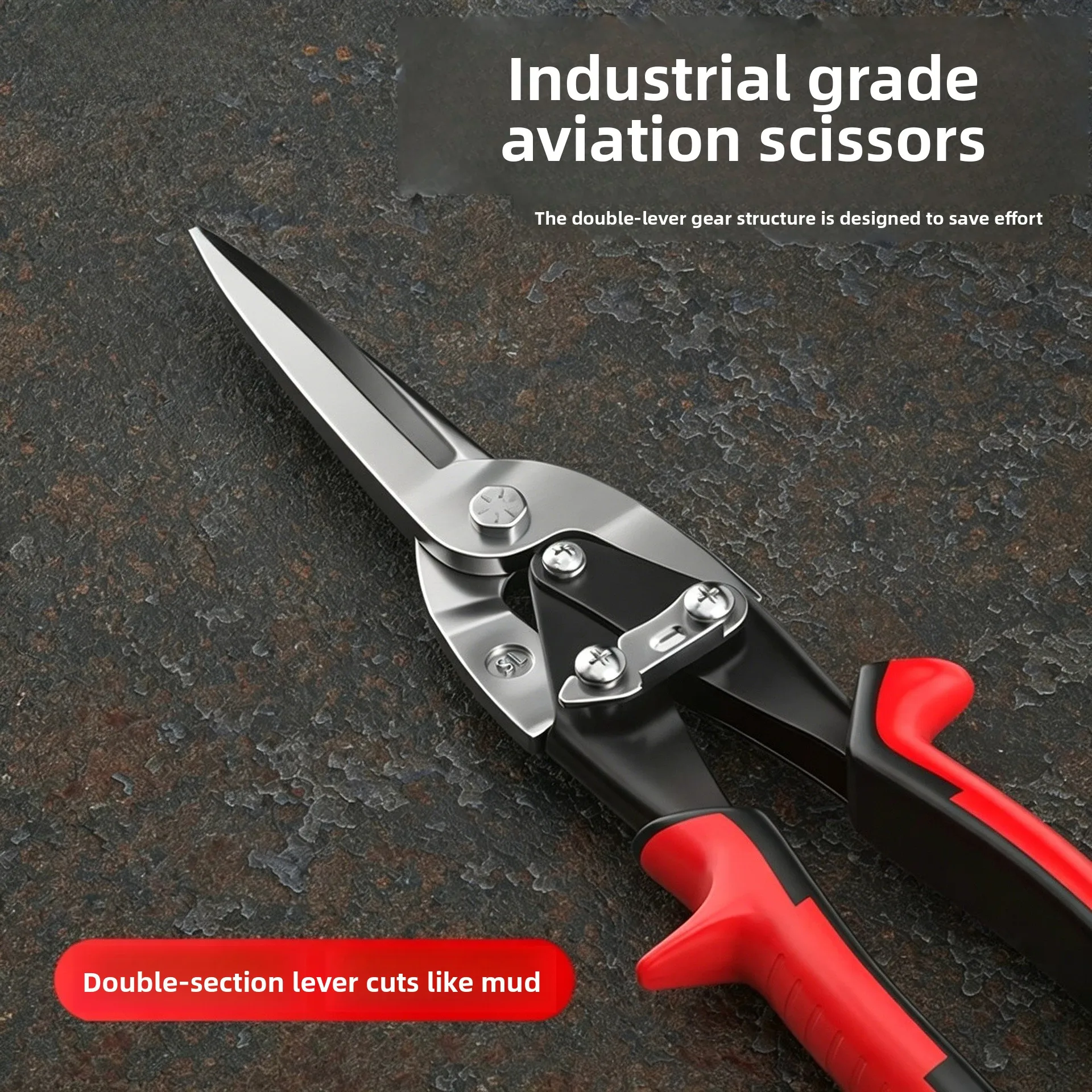 Industrial Aviation Snips Heavy Duty Stainless Steel Sheet Metal Cutting Shears for Ductwork Roofing Electrician