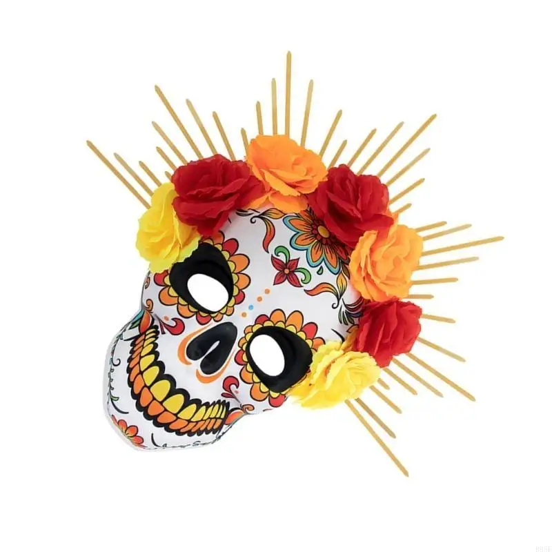 B95F maska ​​na bal maskowy dzień zmarłych maska ​​róża Suger maska ​​szkieletowa na kostiumy na Halloween maska ​​imprezowa dla