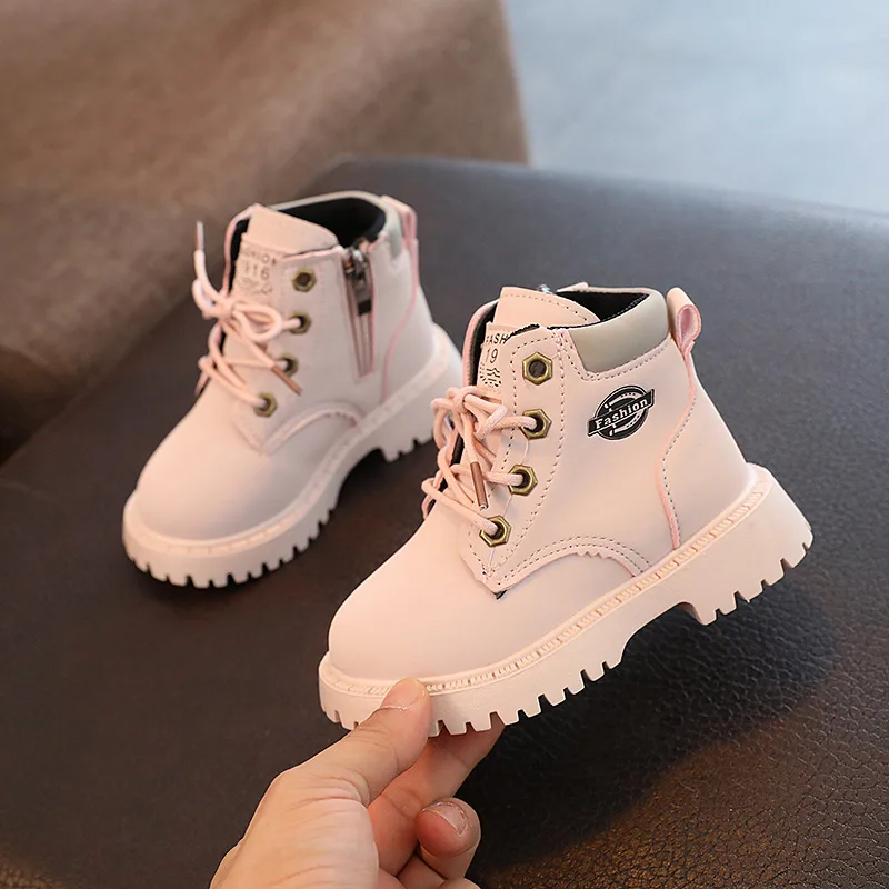 Britain Style Retro Classic Children Boys Short Boots Spring Autumn New Cute School Versatile Kids Shoes Girls Boots Non-slip PU