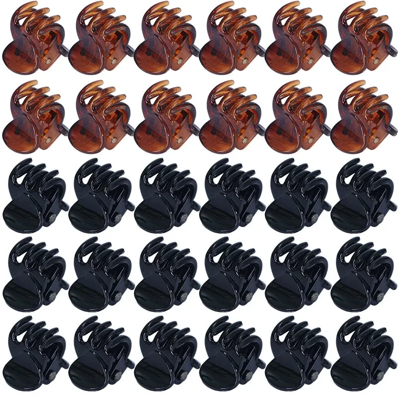 10/20/30Pcs Mini Black Hairpins Hair Clip for Girl Women Gifts Plastic Hair Accessories Hair Pins Salon Tool Crab Headwear